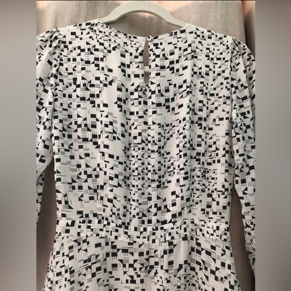 REISS London Silk Mini Dress Navy/Cream Pattern Size 2 - Picture 3 of 6